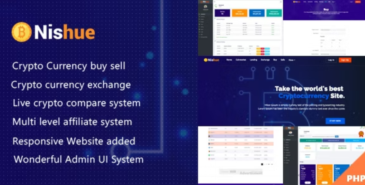 Nishue - CryptoCurrency Buy Sell Exchange and Lending with MLM System | Crypto Investment Platform