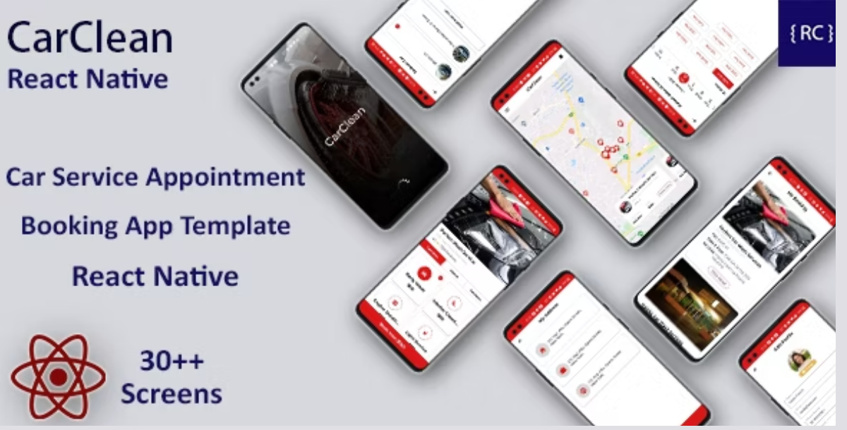 Car Service Appointment Booking Android App Template + iOS App Template | React Native | CarClean