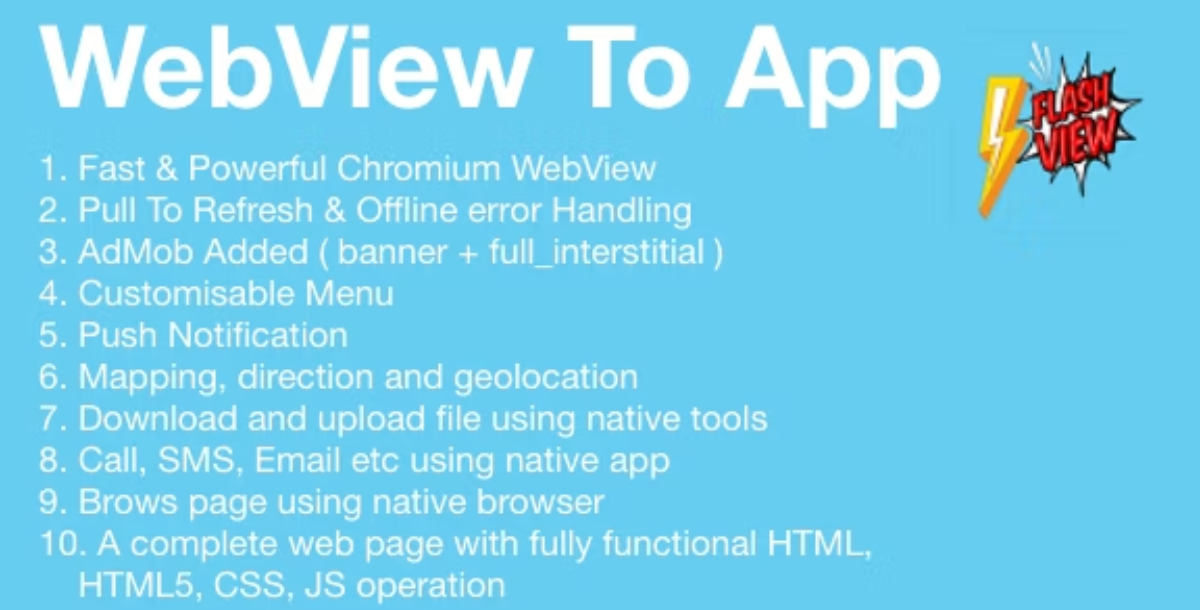 FlashView | Universal Android WebView App With Admobs