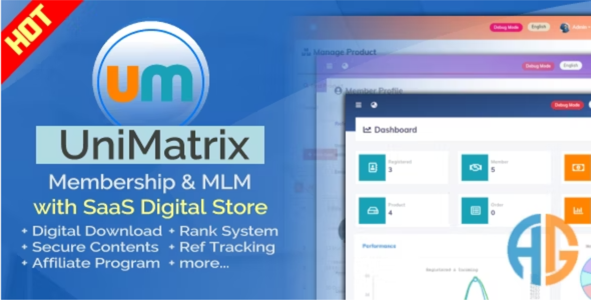 UniMatrix - Membership and MLM Script with SaaS Digital Store
